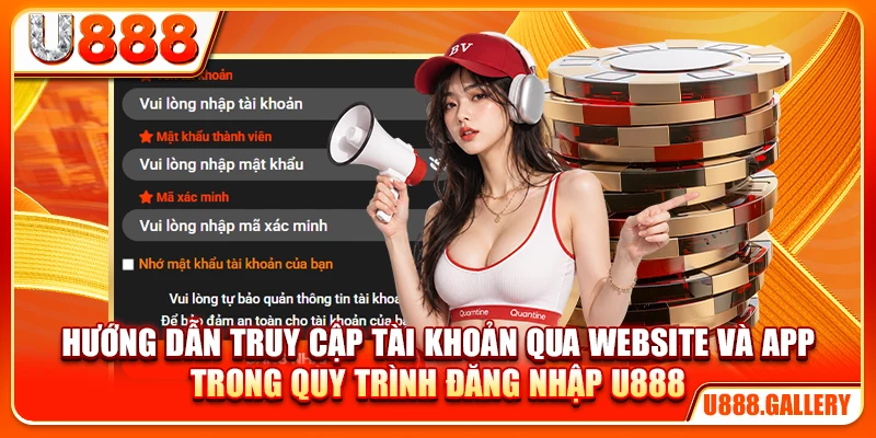 Hướng dẫn truy cập tài khoản qua website và app trong quy trình đăng nhập U888