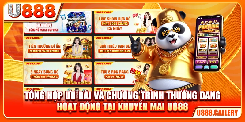 Tổng hợp ưu đãi và chương trình thưởng đang hoạt động tại khuyến mãi U888