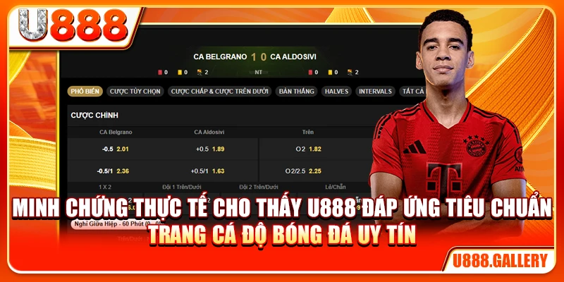 Minh chứng thực tế cho thấy U888 đáp ứng tiêu chuẩn trang cá độ bóng đá uy tín